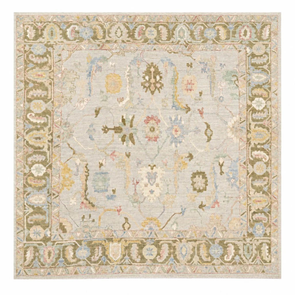 New Oushak rug, 10'1" x 10'2". Turkish. Stock T-4628.